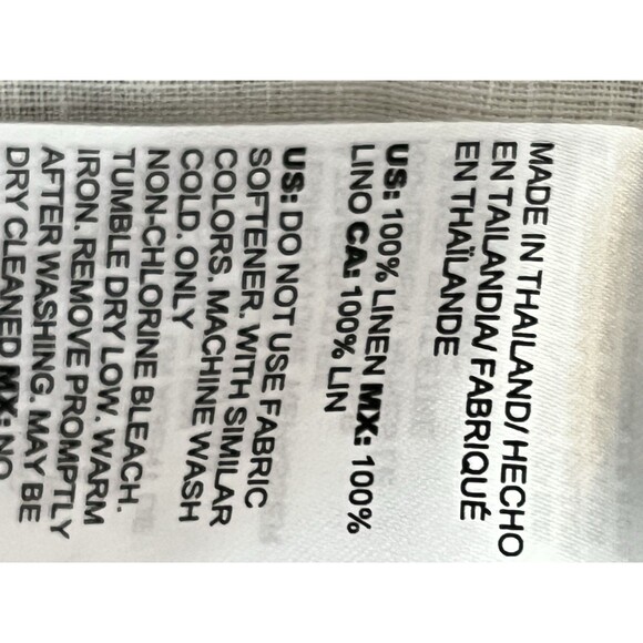 Chicos 100% Linen No Iron Floral Stamp Print Ink Blue 1.5 Button Up Blouse M 10 - Picture 9 of 9